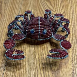 Beaded Red Crab Decor